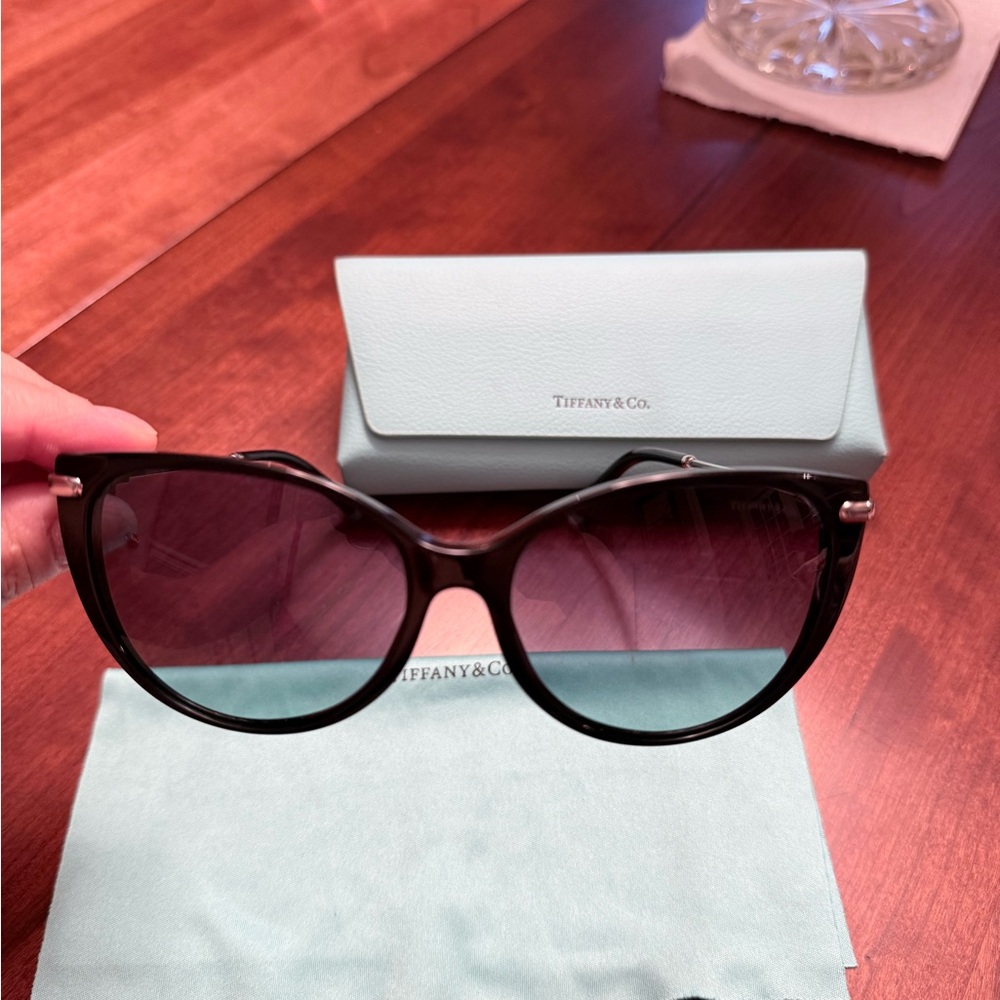 Tiffany & Co. Black Sunglasses with Silver Accents
